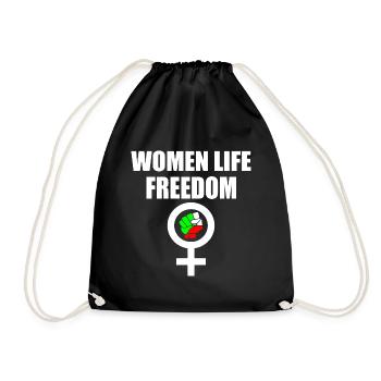 Women life freedom - Drawstring Bag - black - Front