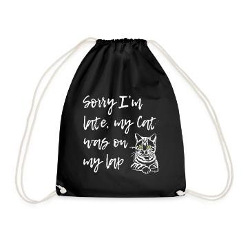 Sorry Cat Was On Lap - Turnbeutel - Schwarz - Vorne