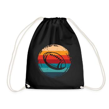 American Football Retro Grunge Circle - Drawstring Bag - black - Front