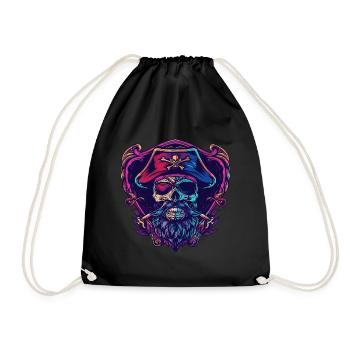 Squelette de pirate - Sac de sport léger - noir - Devant