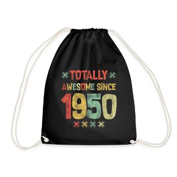 Alles Gute zum Geburtstag - total genial seit 1950 - Turnbeutel - Schwarz - Vorne
