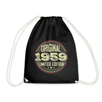 1959 Birthday parties, a legendary vintage - Drawstring Bag - black - Front