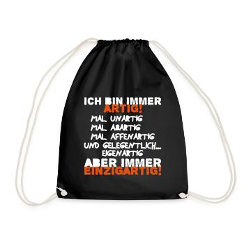 Lustiger Spruch zu Einzigartig cooles Geschenk - Turnbeutel - Schwarz - Vorne