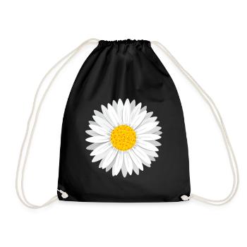 Daisy Flower White Daisy Flower Flowers - Drawstring Bag - black - Front