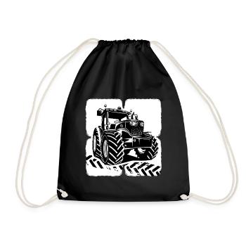 Tractor Tractor Driver Farmer Tractor Tires - Drawstring Bag - black - Front