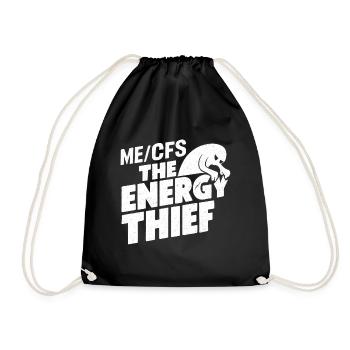 ME/CFS: The Energy Thief - Der Energie Dieb - Turnbeutel - Schwarz - Vorne