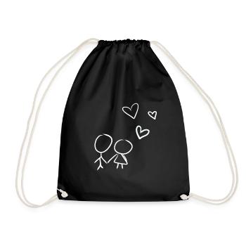 amoureux du cœur chers cœurs Saint-Valentin - Sac de sport léger - noir - Devant
