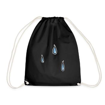 rain water pattern weather drops tears tears - Drawstring Bag - black - Front