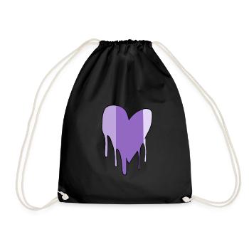 symbol heart love arrow purple - Drawstring Bag - black - Front