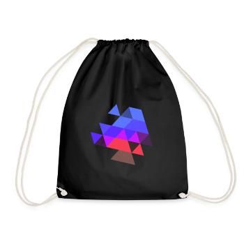 triangle symbol pattern colors purple symbol - Drawstring Bag - black - Front