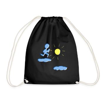 courir sur les nuages soleil ciel coureurs de sport - Sac de sport léger - noir - Devant