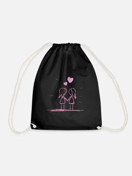 lesbisches liebespaar lesbisch pink glitzer - Turnbeutel - Schwarz