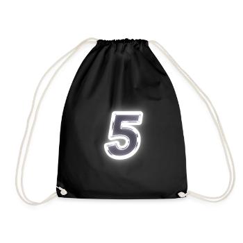 5 Number number luminous glowing - Drawstring Bag - black - Front