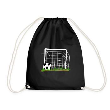 Football goal sport sports athlete grass ball - Drawstring Bag - black - Front