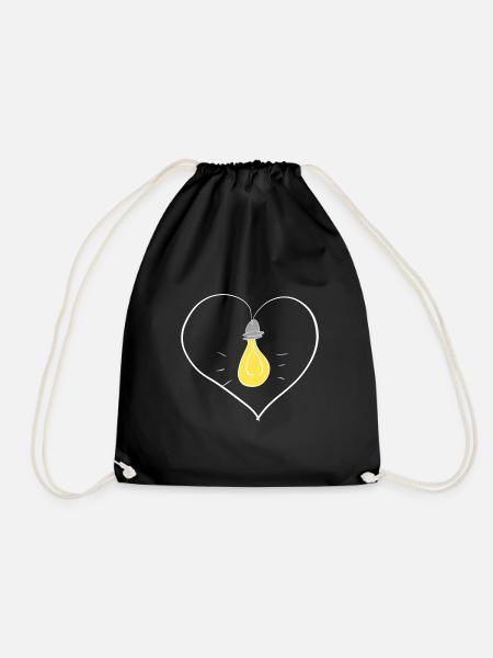 herz lampe licht symbol leuchten - Turnbeutel - Schwarz