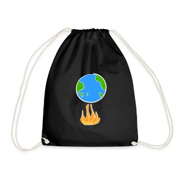 klimaschutz erde cartoon symbol klima - Turnbeutel - Schwarz - Vorne