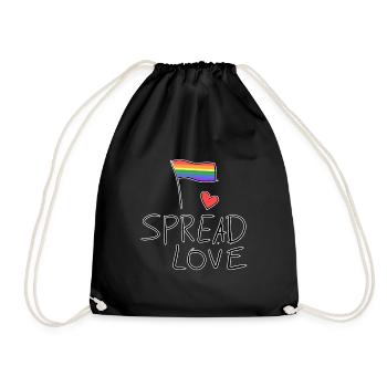liebe verbreiten lgbt flagge symbol - Turnbeutel - Schwarz - Vorne