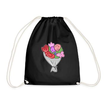 flower bouquet flowers symbol plant - Drawstring Bag - black - Front