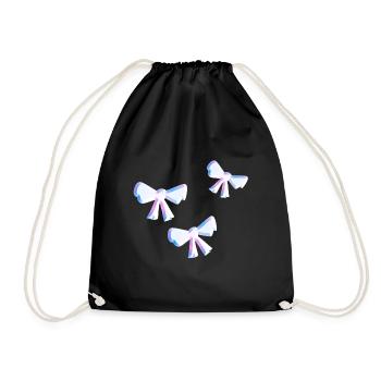 loop symbol fly pattern glitter three - Drawstring Bag - black - Front