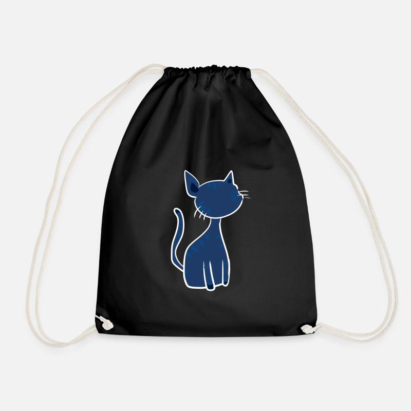 blaue Katze symbol süß cartoon - Turnbeutel - Schwarz