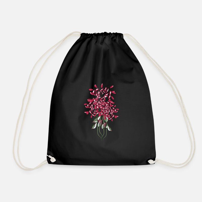 pinke rosen blumen blume - Turnbeutel - Schwarz