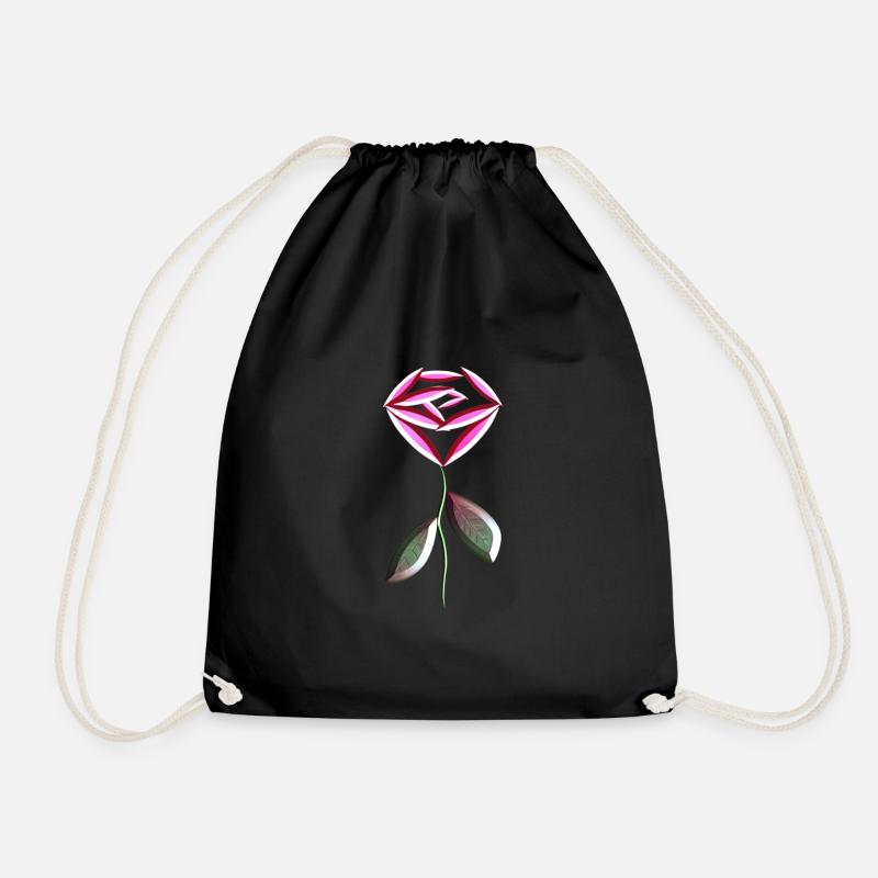 pinke rose blume symbol - Turnbeutel - Schwarz