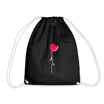 rose shiny symbol flower plant - Drawstring Bag - black - Front