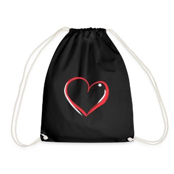 rotes herz symbol liebe - Turnbeutel - Schwarz - Vorne