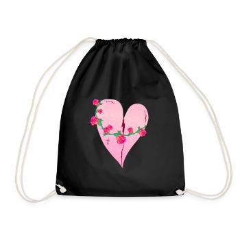 herz rosen narben rosa symbol - Turnbeutel - Schwarz - Vorne