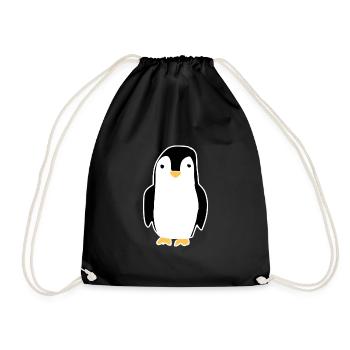 pinguin Tier Symbol vogel - Turnbeutel - Schwarz - Vorne