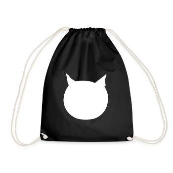 Cat head animal icon cartoon - Drawstring Bag - black - Front