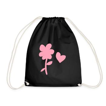 symbole fleur nature plante coeur - Sac de sport léger - noir - Devant