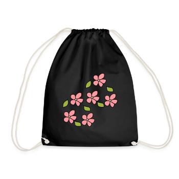 Motif De Fleur Plante Symbole Nature Feuille - Sac de sport léger - noir - Devant