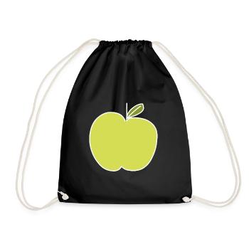 Pomme Aliment Symbole Forme Vert - Sac de sport léger - noir - Devant