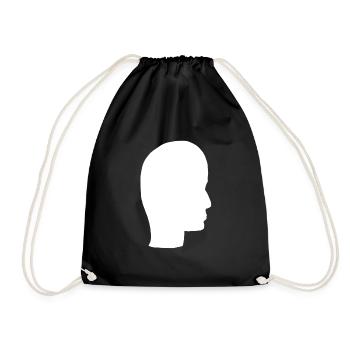 Head Profile People People Page Icon - Drawstring Bag - black - Front