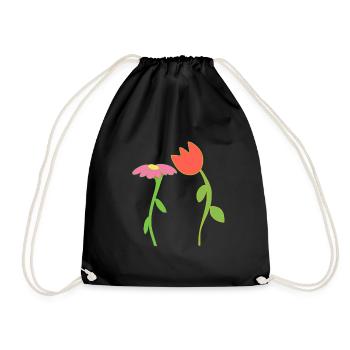 fleur symbole fleur plante rose forme rose rouge - Sac de sport léger - noir - Devant