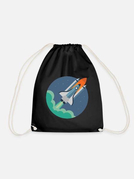 Rakete - Galaxie Weltall Raumfahrt Astronaut - Turnbeutel - Schwarz