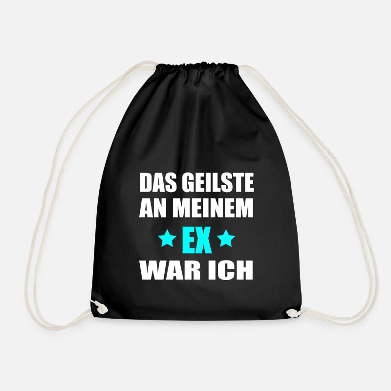 The coolest thing about my ex was me - gift - Drawstring Bag - black