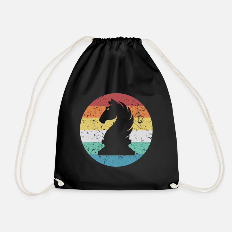 Schach Springer - Turnbeutel - Schwarz