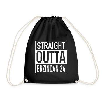 Straight OUTTA Erzincan - Turnbeutel - Schwarz - Vorne