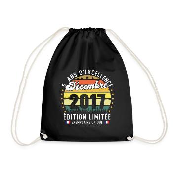 5 Ans Anniversaire Vintage Né en Décembre 2017 - Sac de sport léger - noir - Devant