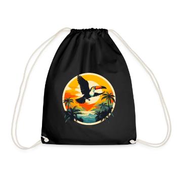 Toucan at sunset - Drawstring Bag - black - Front