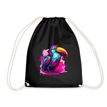 Synthwave Toucan - Sac de sport léger - noir - Devant