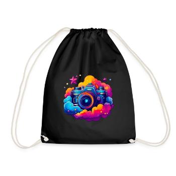 Caméra flottante sur les nuages - Sac de sport léger - noir - Devant