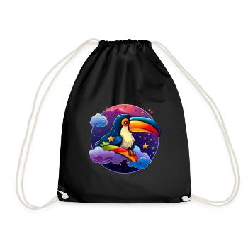 Toucan in the sea of stars - Drawstring Bag - black - Front