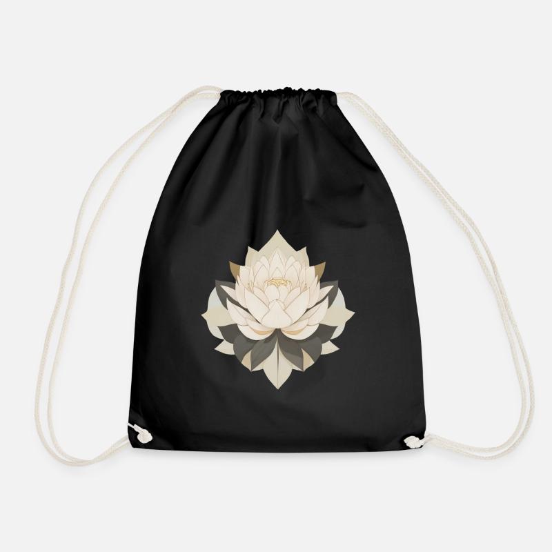 Lotus - Drawstring Bag - black