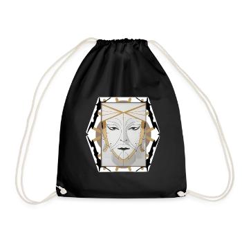 Visage de style boho - Sac de sport léger - noir - Devant