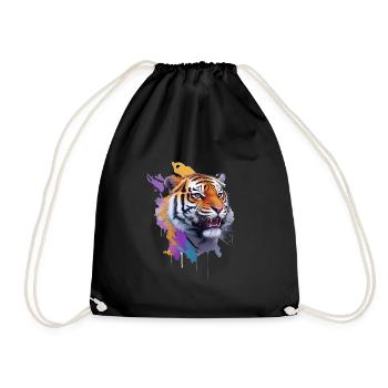 Autocollant Tigre - Sac de sport léger - noir - Devant