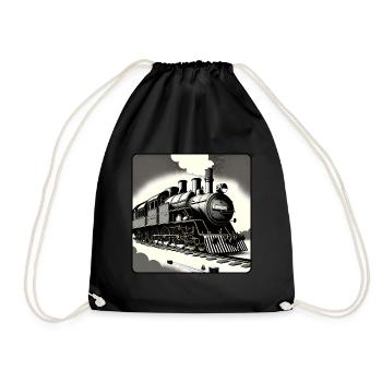 Steam Locomotive by Cora.Art - Turnbeutel - Schwarz - Vorne
