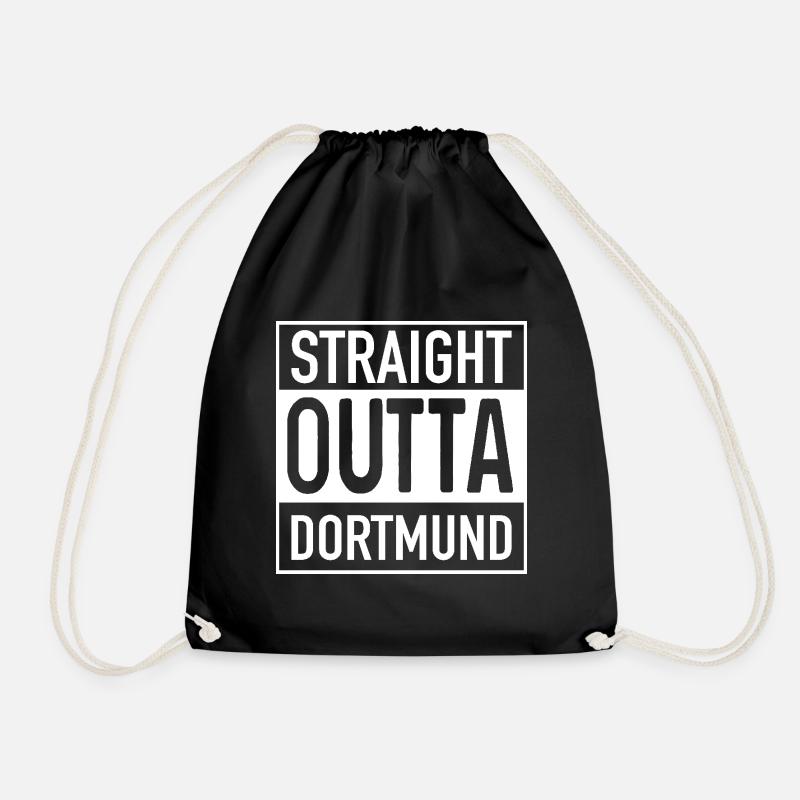 Straight OUTTA DORTMUND - Turnbeutel - Schwarz